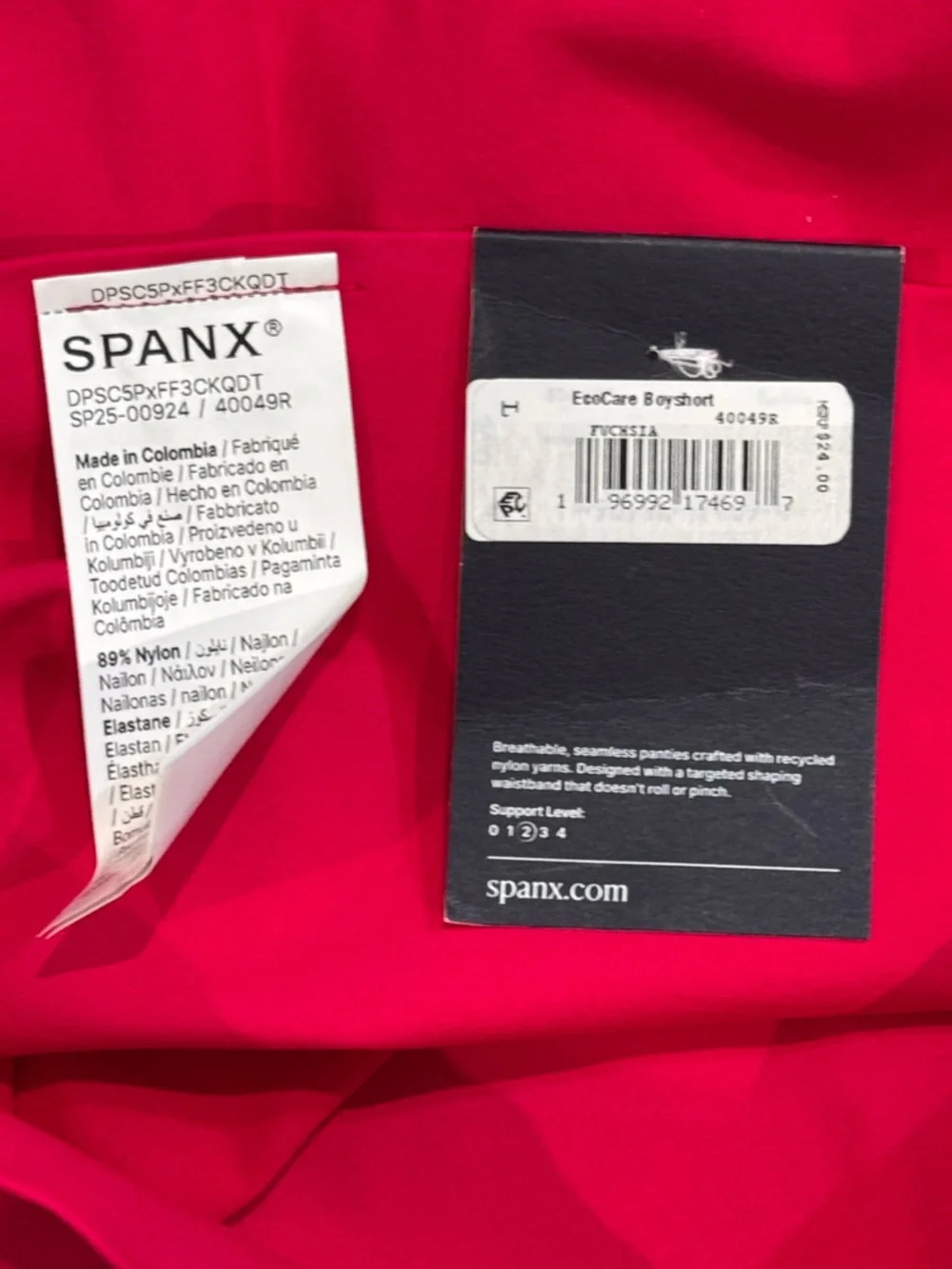 Spanx EcoCare Boyshort Rose Pink Large